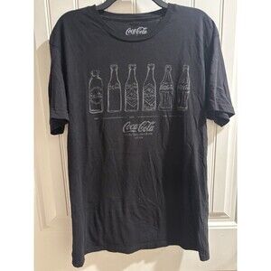 Coca-Cola Unisex Sz Large Black 100 % Cotton Tee Jersey material